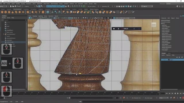Autodesk Maya 2024 modeling EP 5_topology modeling in Maya tutorial how to create chess set in May смотреть онлайн