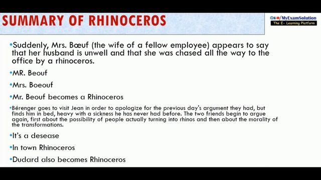 Rhinoceros | Eugene Lonesco | Summary ( हिंदी ) | Themes смотреть онлайн
