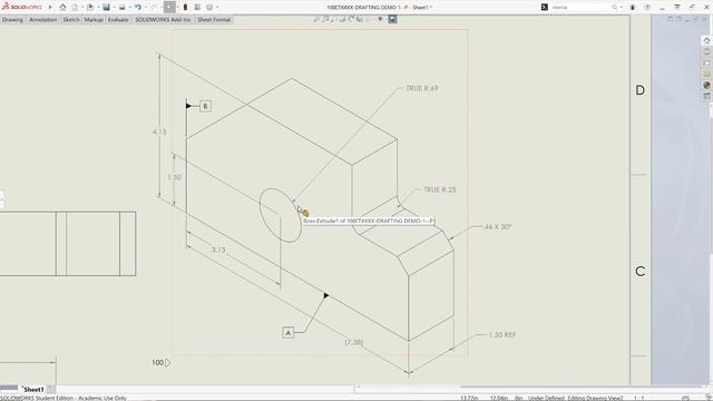 SolidWorks Drafting Demo 15 Creating dimensions ISO View for RND смотреть онлайн