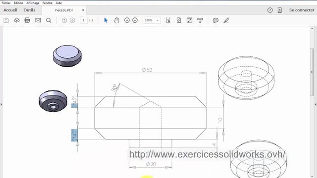 Construction pièce simple n°36 avec solidworks 2007 смотреть онлайн