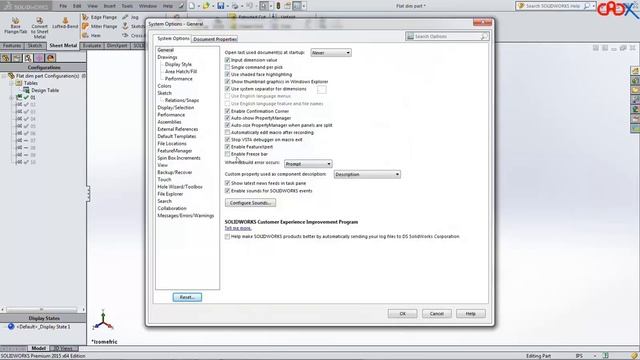 Add flat Pattern dimension & Regenerate all configurations at a time in SOLIDWORKS смотреть онлайн