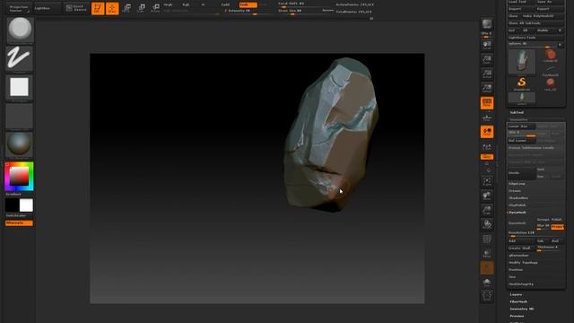 Real-time Rock Sculpting in Zbrush - Clinton Crumpler- Vid 01 смотреть онлайн