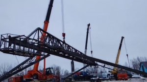 Подъём козлового крана весом 40 тонн