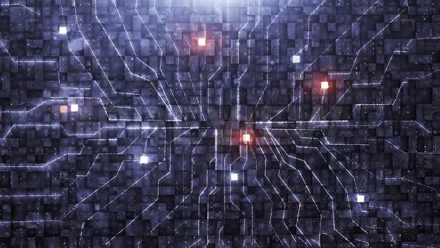 Digital Background With Neon Circuits Stock Motion Graphics смотреть онлайн
