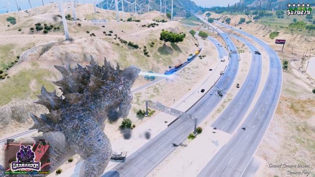 Godzilla Destroy The Los Santos City GTA V ( Mods )