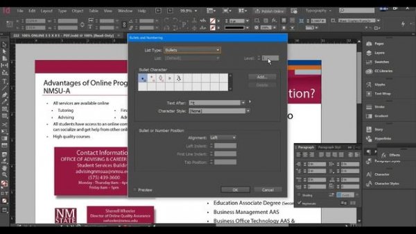InDesign Bullets and Numbering