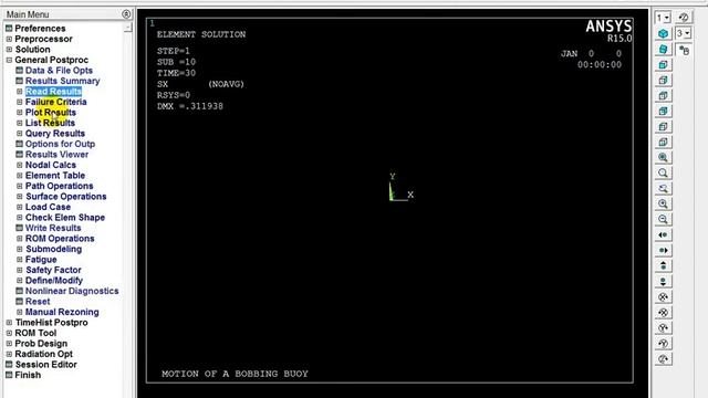 Motion of a Bobbing Buoy – ANSYS смотреть онлайн
