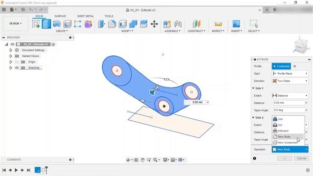 27-Extrude for FUSION 360 смотреть онлайн