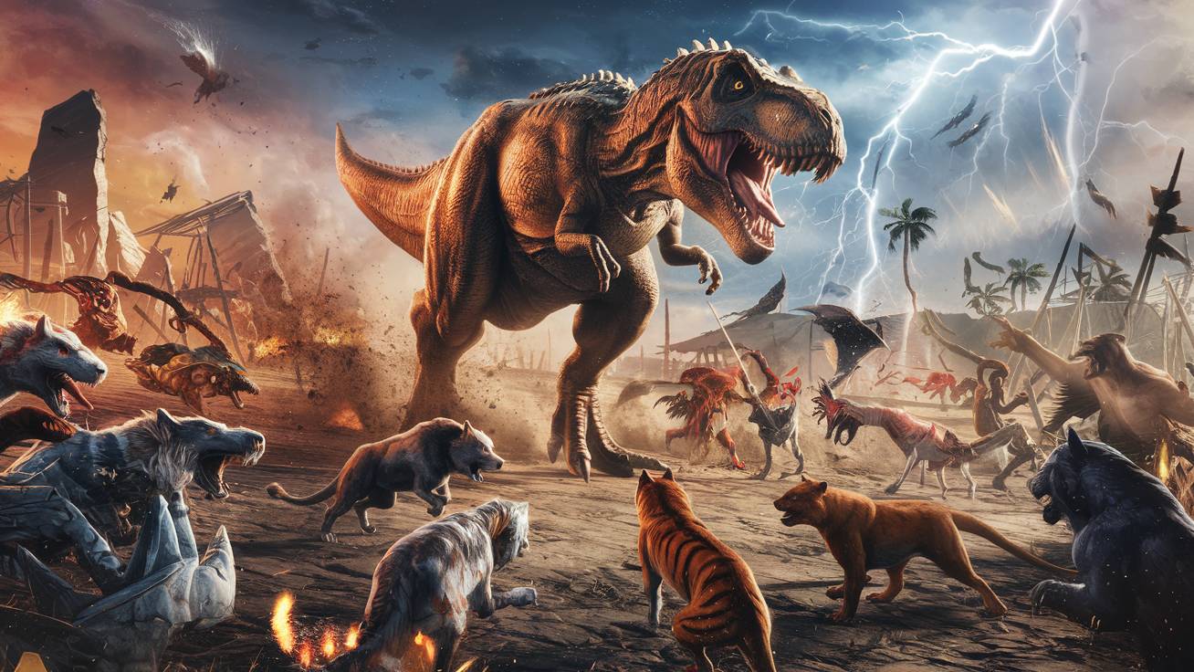 Игра-симулятор: сможет ли этот динозавр победить всех противников? #AnimalWarSimulator