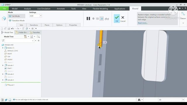 creo parametric mobile cover design || PTC Creo tutorial|| part modeling . смотреть онлайн
