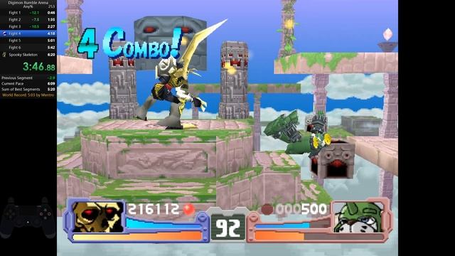 Digimon Rumble Arena Any% [PS Emu] Speedrun 6:14