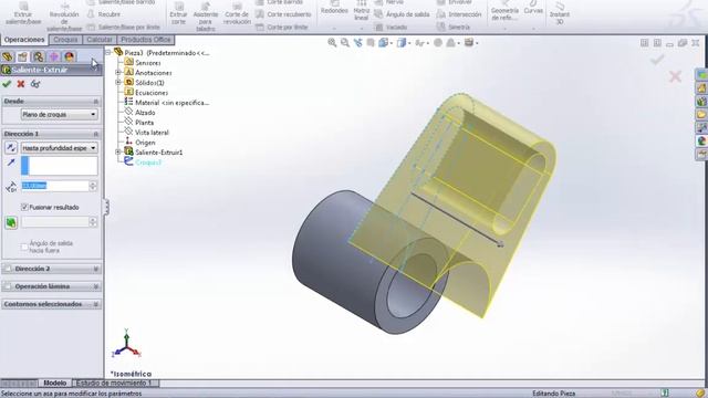 Tutorial pieza Básica en SOLID WORKS Practica 19 смотреть онлайн