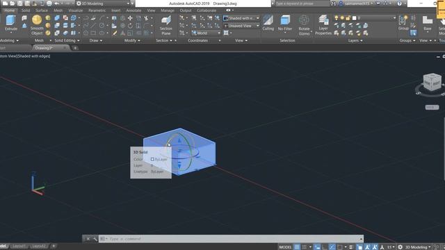 #02 AutoCAD 3D Tutorial- Basic Modeling & Gizmo Tools смотреть онлайн