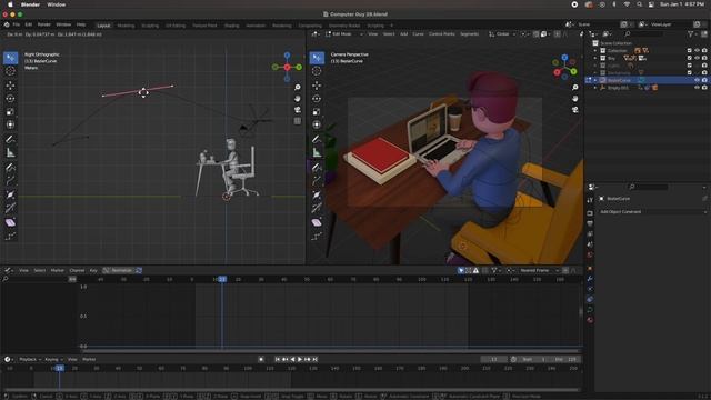 Animation & Camera set up Part 14 Blender 3.1 Beginner Tutorial - Converting a 2D Illustration to 3 смотреть онлайн