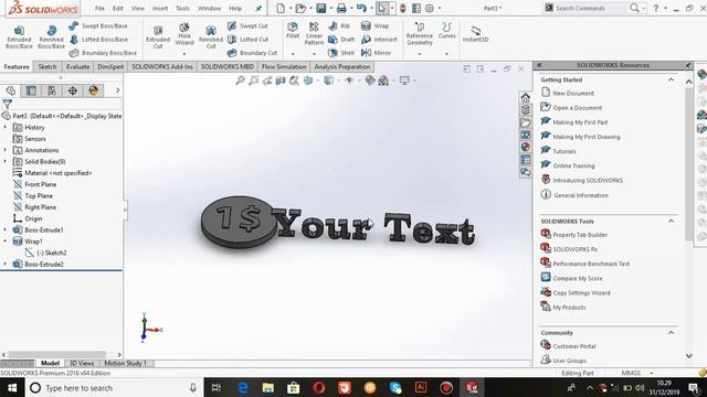 How To Make Text In Solidworks Software смотреть онлайн