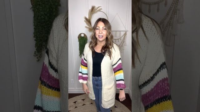 On The Level Color Block Cardigan - Ivory смотреть онлайн