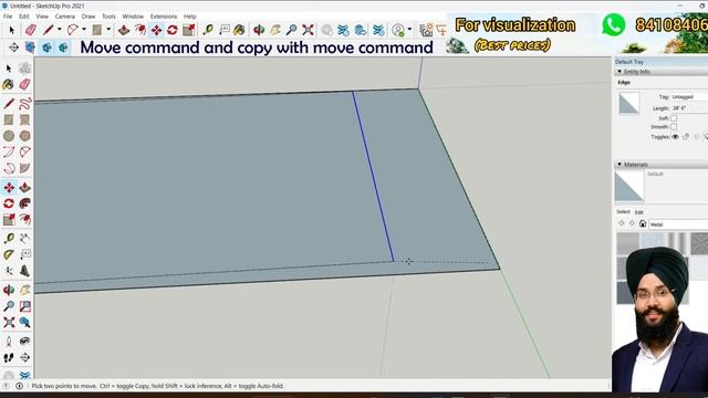Draw floor plan in Sketchup | Rectangle, Offset, Move, Copy Commands Sketchup смотреть онлайн