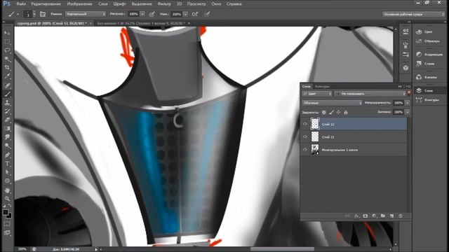 Cyborg 23 - speed painting part2 смотреть онлайн