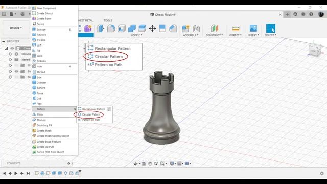 Designing a Rook chess piece in Autodesk Fusion 360 смотреть онлайн
