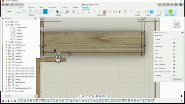 Fusion 360, adding a Drawer Box to a parametric cabinet смотреть онлайн