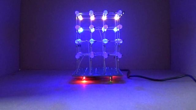 3D LED multicolor light cubeeds Electronic DIY Kit 4X4X4 смотреть онлайн