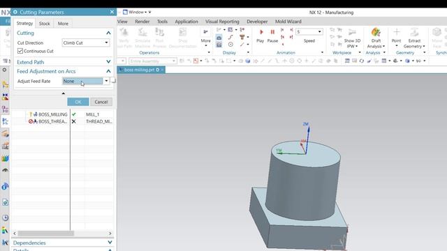 Boss Thread Milling | Nx Cam Thread Milling
