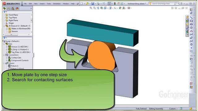 SolidWorks Simulation - Nonlinear Rubber And Contact (2 Of 3)