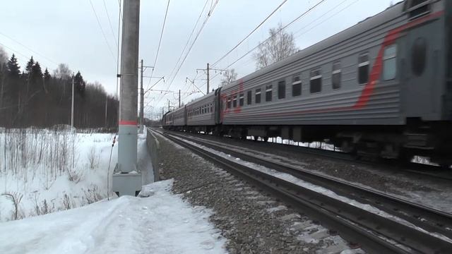 Электровоз ЭП20-038 с фирменным поездом "Янтарь" смотреть онлайн
