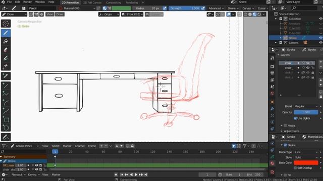 2d Animation Blender - How to Grease Pencil- Creating a Pose for our Character! смотреть онлайн
