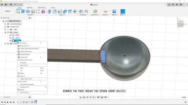 Creating Spoon || Tutorial || Fusion 360 смотреть онлайн