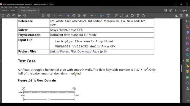 Ansys Fluid Dynamics Verification Manual | Pressure Drop in Turbulent Flow Through a Pipe смотреть онлайн