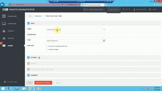 Server Task Agent installation - Install agent on domain controller смотреть онлайн