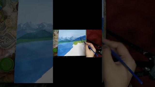 land escape sketch || mountain with river painting || made by Zoya #drawing смотреть онлайн