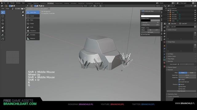 LOW POLY Grass & Rock model (10 MINUTES) in Blender 2.90 смотреть онлайн