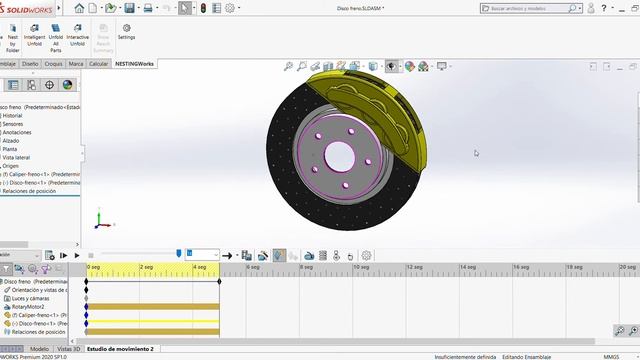 Disco de Freno (JETTA MK6) simulación en Solid WORKS 2020 смотреть онлайн