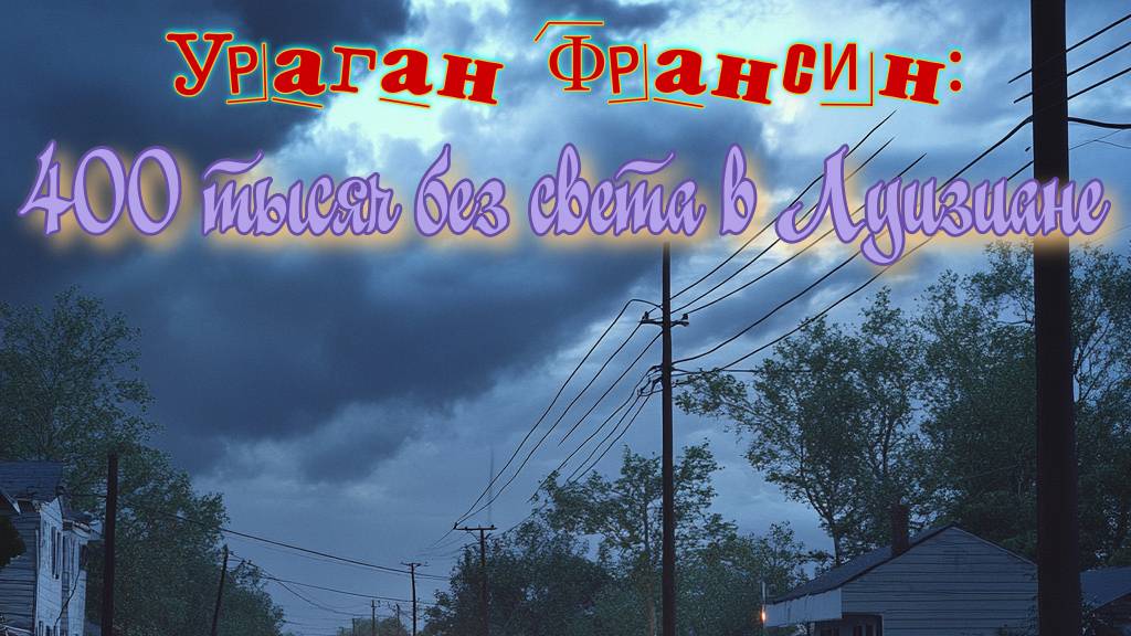Ураган Франсин: 400 тысяч без света в Луизиане смотреть онлайн