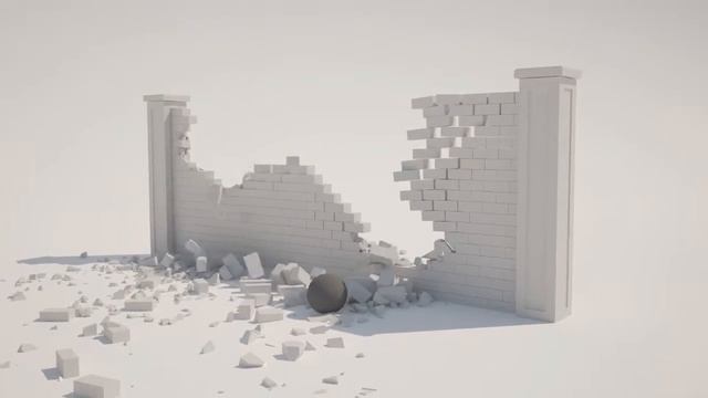 MassFx 3ds max - Brick wall destruction test смотреть онлайн