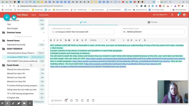 Google Keep/Text Blaze for Feedback Templates and Comments Aimed at Improvement in Student Work смотреть онлайн