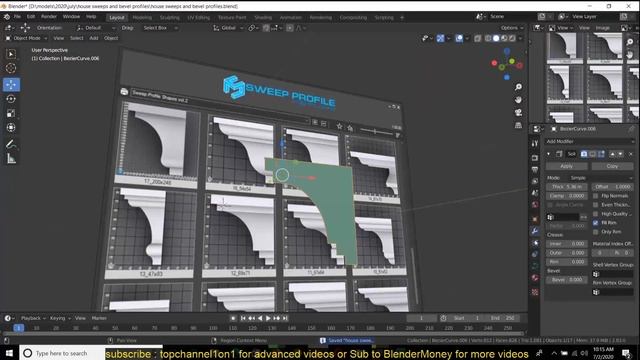 how to create bevel profiles and sweep profiles in blender tutorial смотреть онлайн