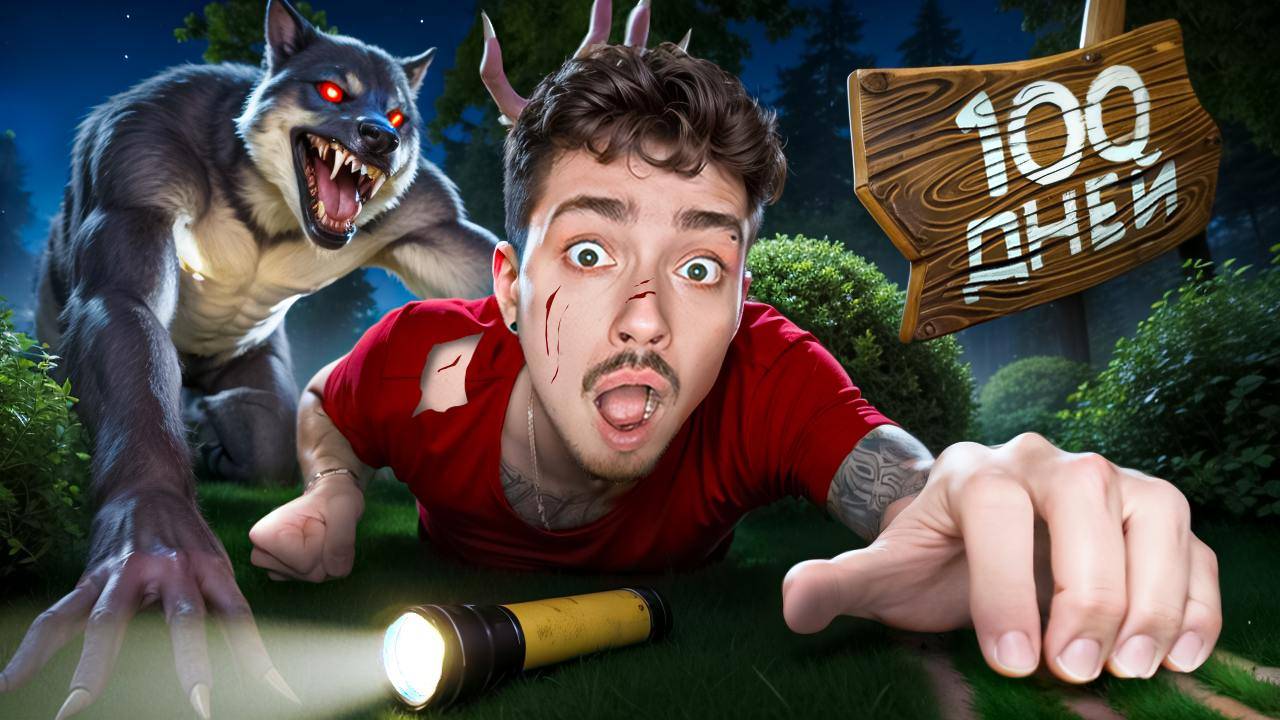 Я ПРОЖИЛ 100 ДНЕЙ В ХАРДКОР РЕЖИМЕ В СТРАШНОМ ЛЕСУ МАЙНКРАФТ! смотреть онлайн