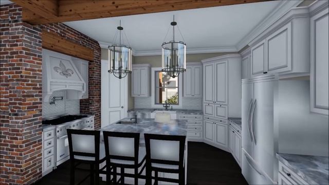 PBB Architectural Renderings - Country French Style Home Rendered Using Google Sketchup & Lumion.