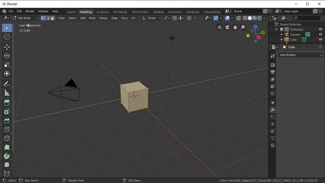 object to edit mode | Blender 2.8 fundamental tutorial смотреть онлайн