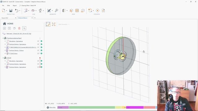 Tornitura Ghiera! Dal File Step, al programma cam/Iso e scelta inserti. Esercizio. Parte 4 ECAM V5. смотреть онлайн