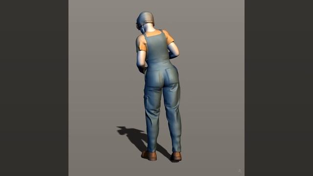Girl working with a bucket 3D print model смотреть онлайн