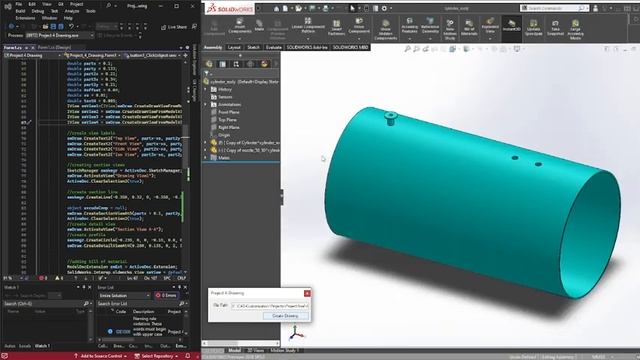 SOLIDWORKS API - Automate Drawing Creation using C# dotNet. смотреть онлайн