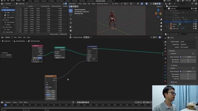 Blender 4.2 Geometry nodes to make cool motion blur and afterimage effect смотреть онлайн