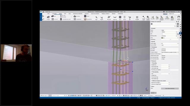 Tekla Structures (FIN) - Paikallavalupilarin Cranking jatkokset Rebar set työkaluilla смотреть онлайн