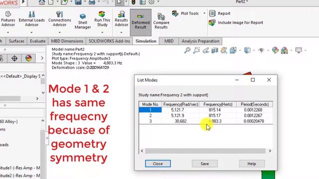 Solidworks simulation tutorial 110 | Frequency analysis with pre stress conditions смотреть онлайн