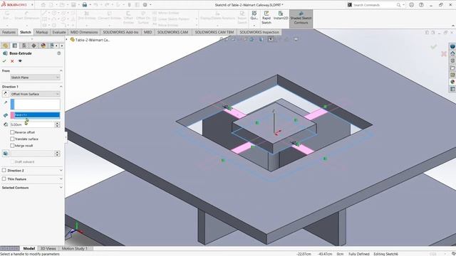 Solidworks Tutorial | Design of a Modern Table & Rendering in KeyShot #2| 3d Modeling Tutorial смотреть онлайн