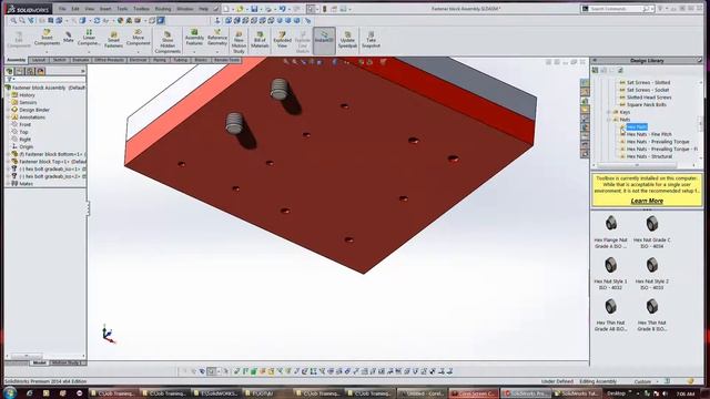 Solidworks 11 BT Smart Fasteners Lesson 1 смотреть онлайн